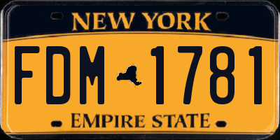 NY license plate FDM1781