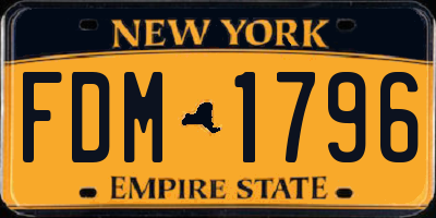 NY license plate FDM1796