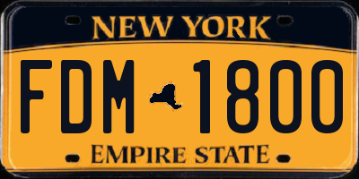 NY license plate FDM1800