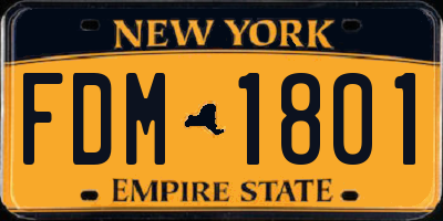 NY license plate FDM1801