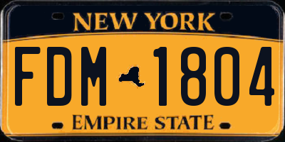 NY license plate FDM1804