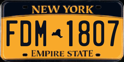 NY license plate FDM1807