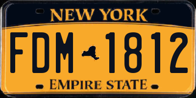 NY license plate FDM1812