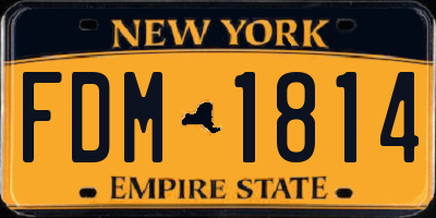 NY license plate FDM1814