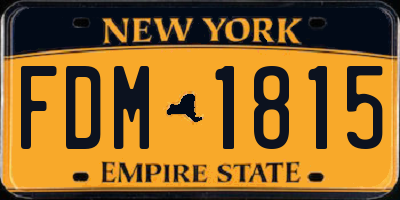 NY license plate FDM1815