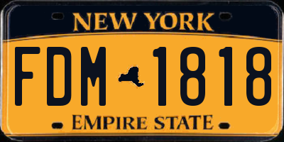 NY license plate FDM1818