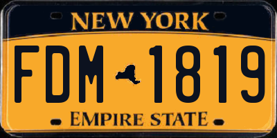 NY license plate FDM1819