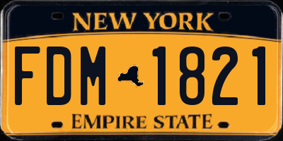 NY license plate FDM1821
