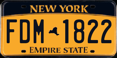 NY license plate FDM1822