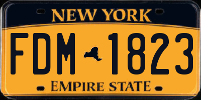 NY license plate FDM1823
