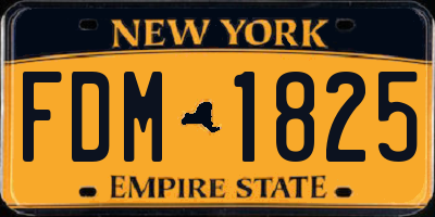 NY license plate FDM1825