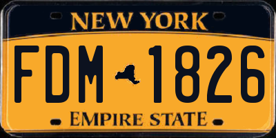NY license plate FDM1826