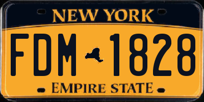 NY license plate FDM1828