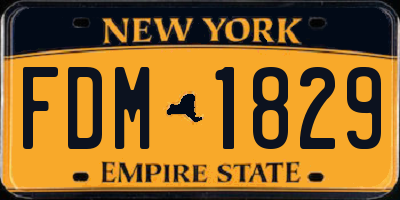 NY license plate FDM1829