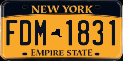 NY license plate FDM1831