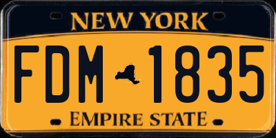 NY license plate FDM1835