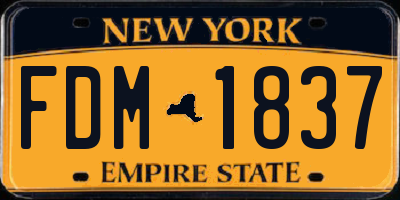 NY license plate FDM1837