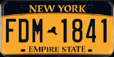 NY license plate FDM1841