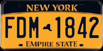 NY license plate FDM1842