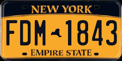 NY license plate FDM1843
