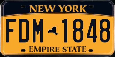 NY license plate FDM1848