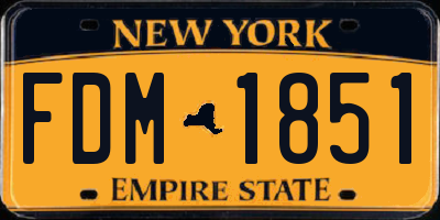 NY license plate FDM1851