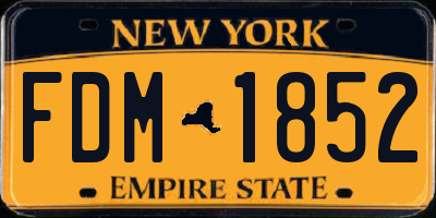 NY license plate FDM1852