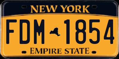 NY license plate FDM1854