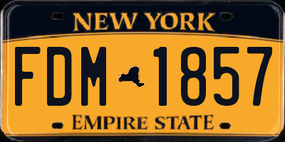 NY license plate FDM1857