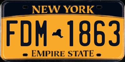 NY license plate FDM1863