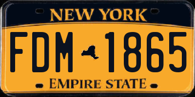 NY license plate FDM1865