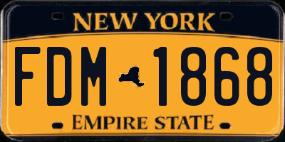 NY license plate FDM1868