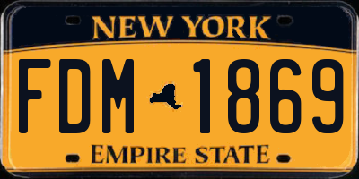 NY license plate FDM1869