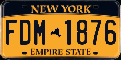 NY license plate FDM1876