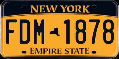 NY license plate FDM1878