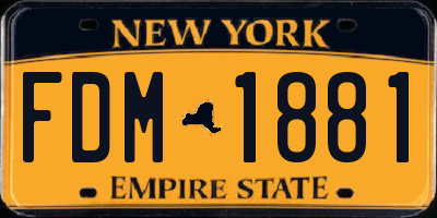 NY license plate FDM1881