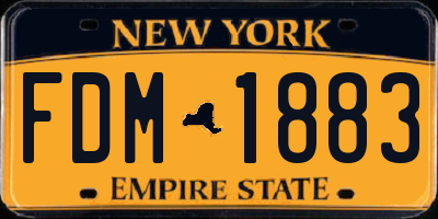 NY license plate FDM1883