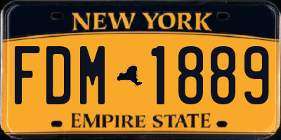NY license plate FDM1889