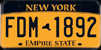 NY license plate FDM1892