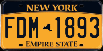 NY license plate FDM1893