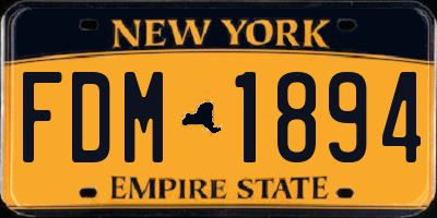 NY license plate FDM1894