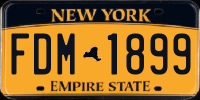 NY license plate FDM1899