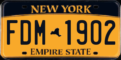 NY license plate FDM1902