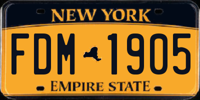 NY license plate FDM1905