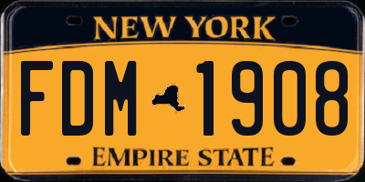 NY license plate FDM1908