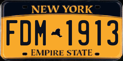 NY license plate FDM1913