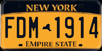 NY license plate FDM1914