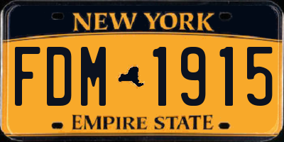 NY license plate FDM1915