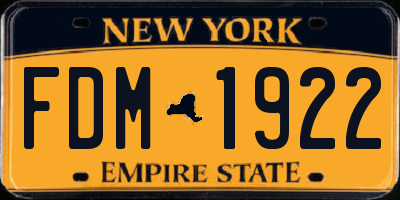 NY license plate FDM1922