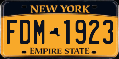 NY license plate FDM1923